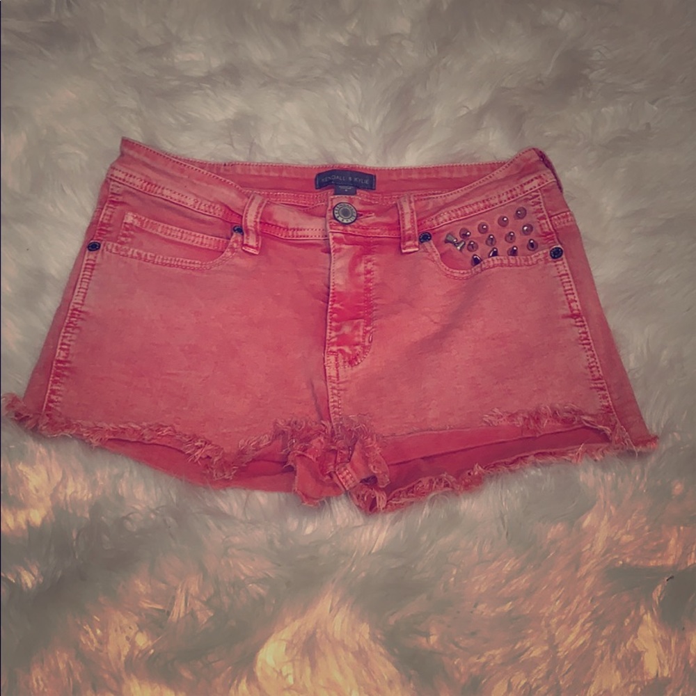 Kendall & Kylie Red Studded Shorts 😍❤️